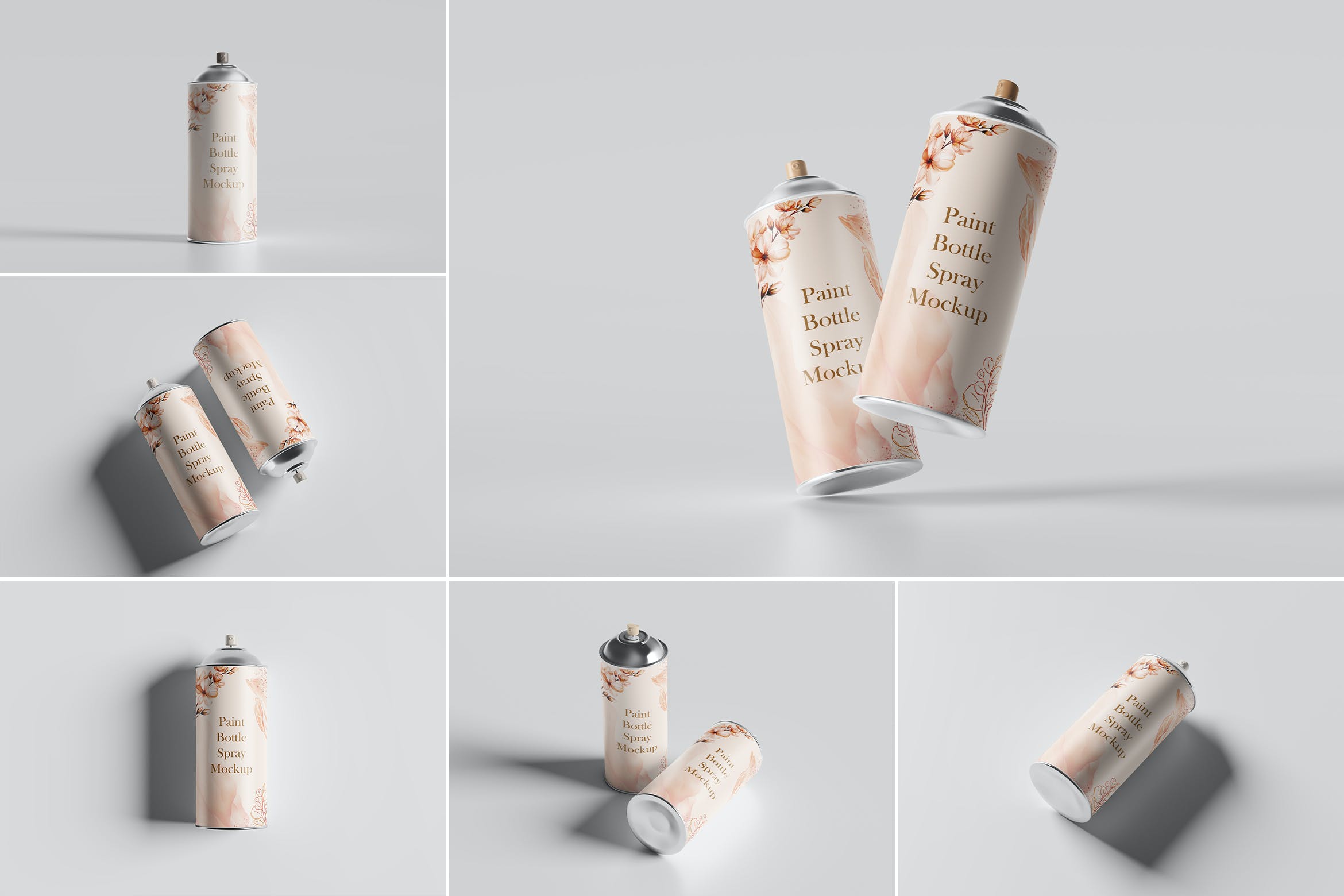 油漆喷雾瓶包装设计样机 Paint Bottle Spray Mockup