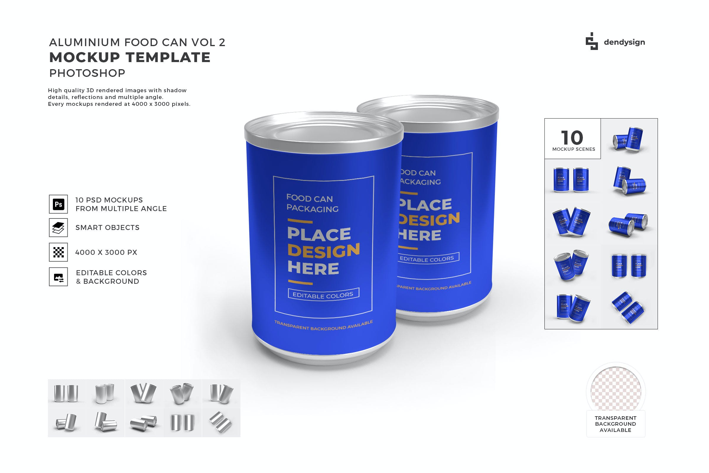 食品金属罐头包装设计样机模板合集v2 Food Can Packaging Mockup Template Set Vol 2