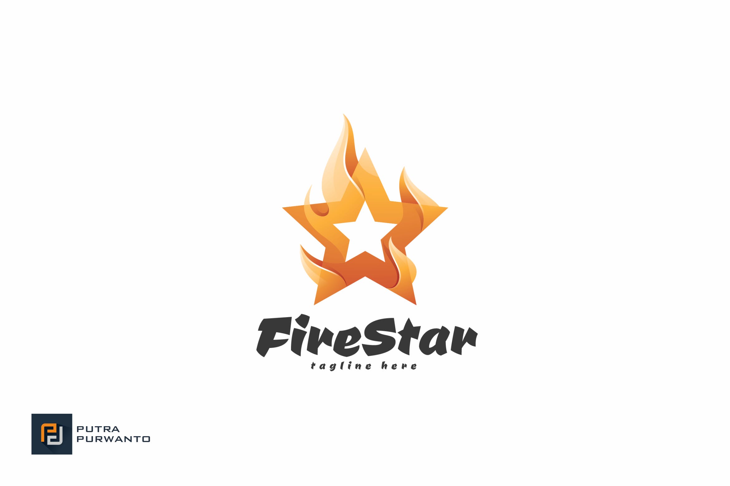 火焰五角星几何图形Logo设计模板 Fire Star – Logo Template