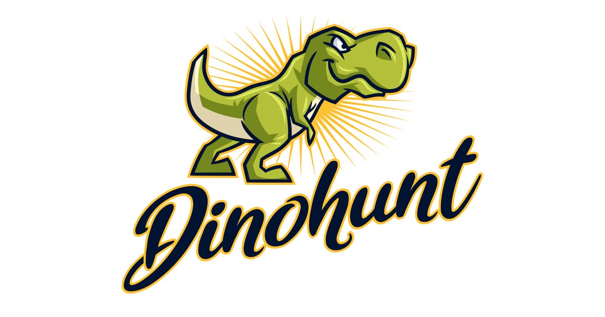 卡通霸王龙&恐龙吉祥物Logo设计模板 Cartoon T-Rex Dino or Dinosaur Mascot Logo