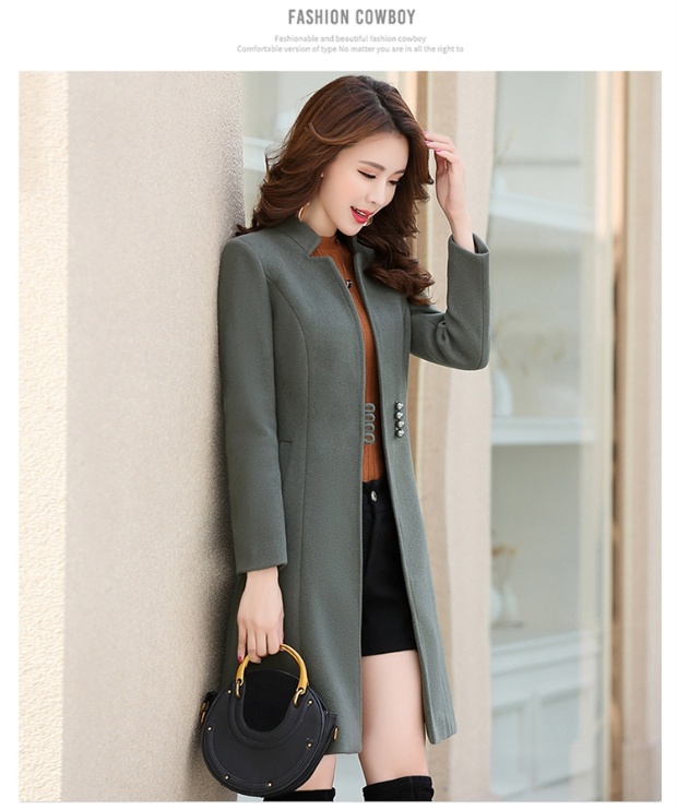 Mùa xuân và mùa thu 2019 mới của phụ nữ thân hình mảnh mai dài cổ áo Phiên bản Hàn Quốc của khí chất áo khoác len dày áo khoác nữ - Áo Hàn Quốc áo khoác dạ hàn quốc
