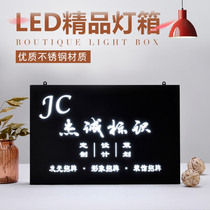 Personality stainless steel hollow LED luminous light box door head signboard company Door creative light box customization