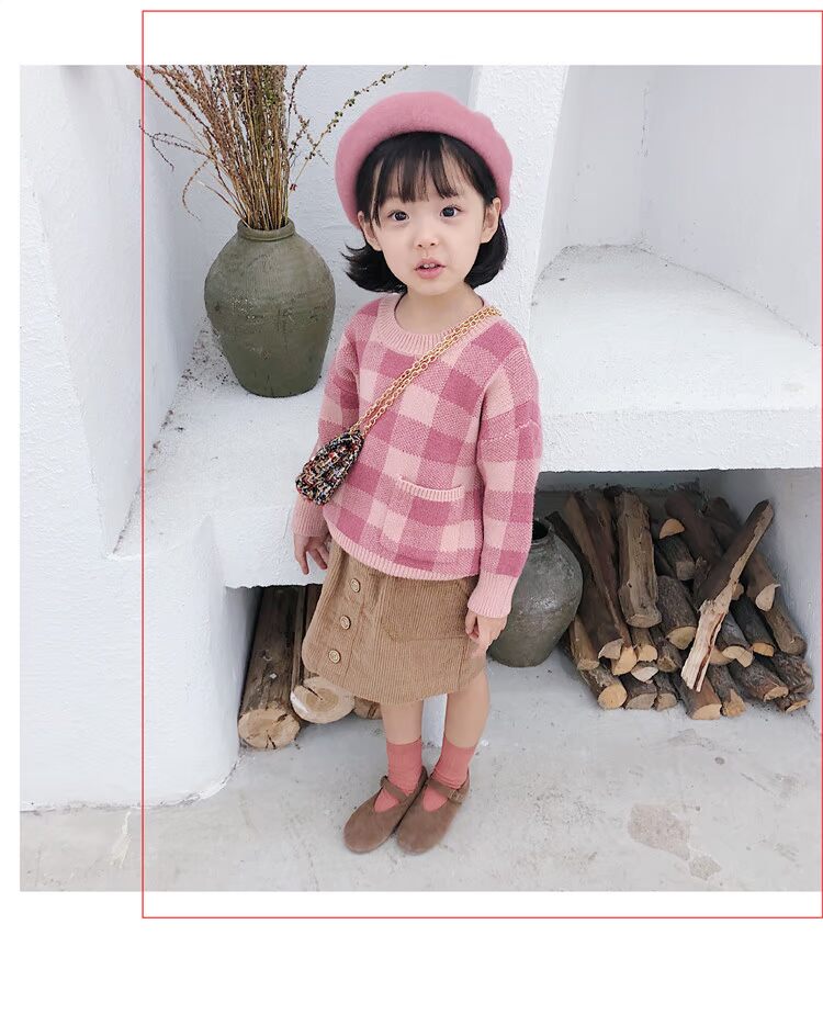 Kimchi nhà cô gái nhung kẻ cộng với váy nhung 2018 thu đông trẻ em phiên bản tiếng Hàn ngoại ngữ Một chiếc váy chữ thủy triều shop quần áo trẻ em