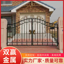 Iron Art Gate Eurostyle Villa Entrance Doors Outdoor Patio Wall Doors Rural Large Iron Doors Home Yard Double Doors