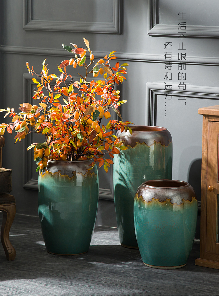 Ceramic vases, flower arrangement sitting room place I and contracted to restore ancient ways the dried ou landing big flowerpot jingdezhen porcelain