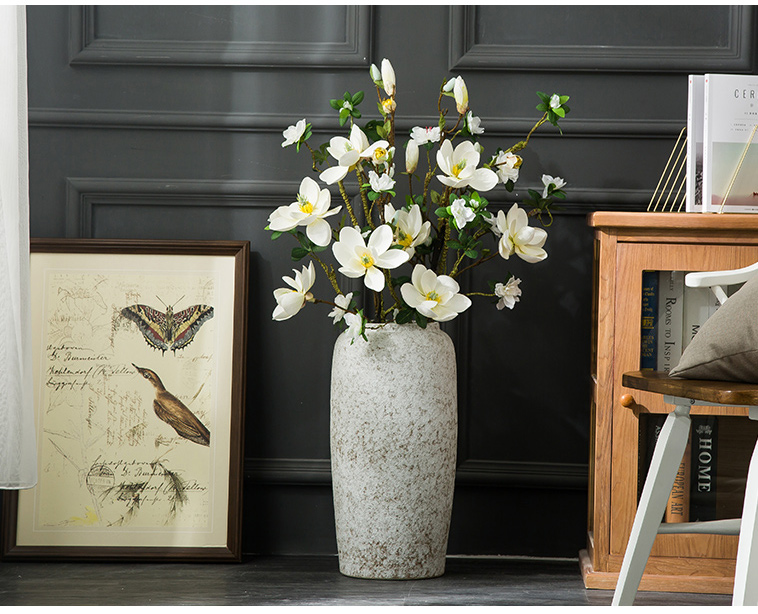 Jingdezhen ceramic flower arrangement sitting room porch place hotel landing large vases, I and contracted coarse pottery by hand