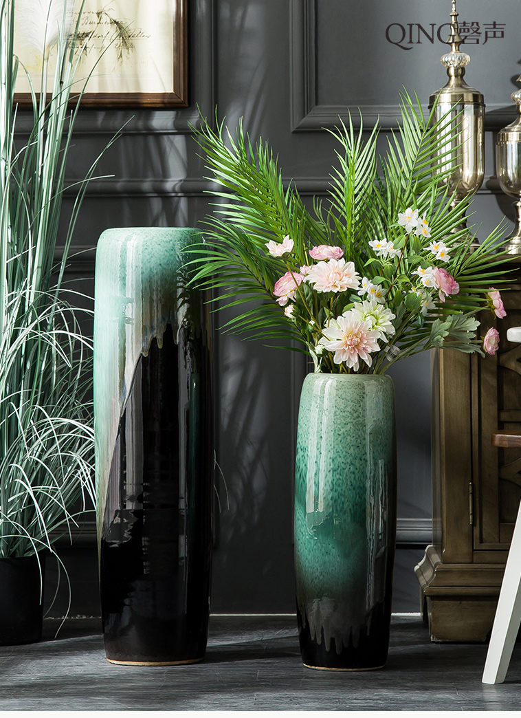 Jingdezhen ceramic vase furnishing articles hotel contracted and I adornment flower arranging dried flowers large sitting room ground porcelain