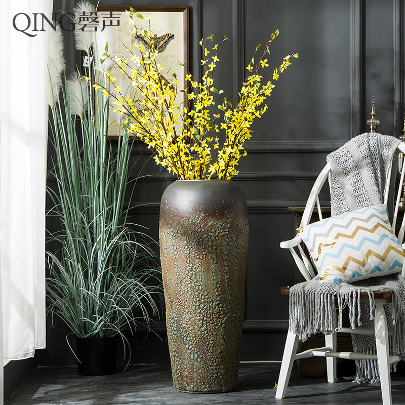 Jingdezhen ceramic floor large vase furnishing articles sitting room TV ark, flower arranging dried flower porcelain Chinese style restoring ancient ways POTS