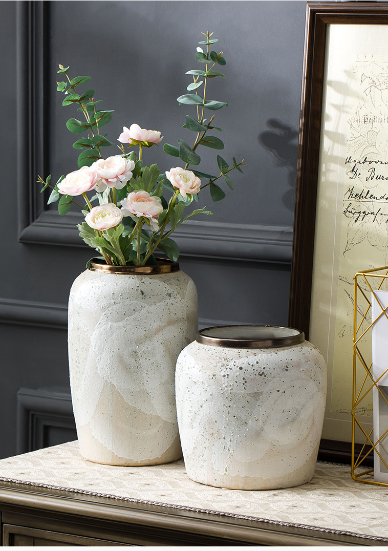 Vase furnishing articles dried flower arranging flowers sitting room decoration ceramic vases I and contracted household decorative pottery by hand