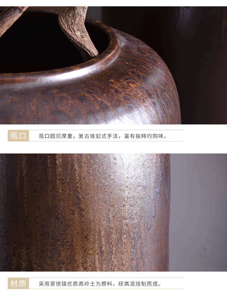 Restore ancient ways do old clay ceramic vase furnishing articles sitting room porch dried flower arranging flowers Chinese TV ark hotel big porcelain