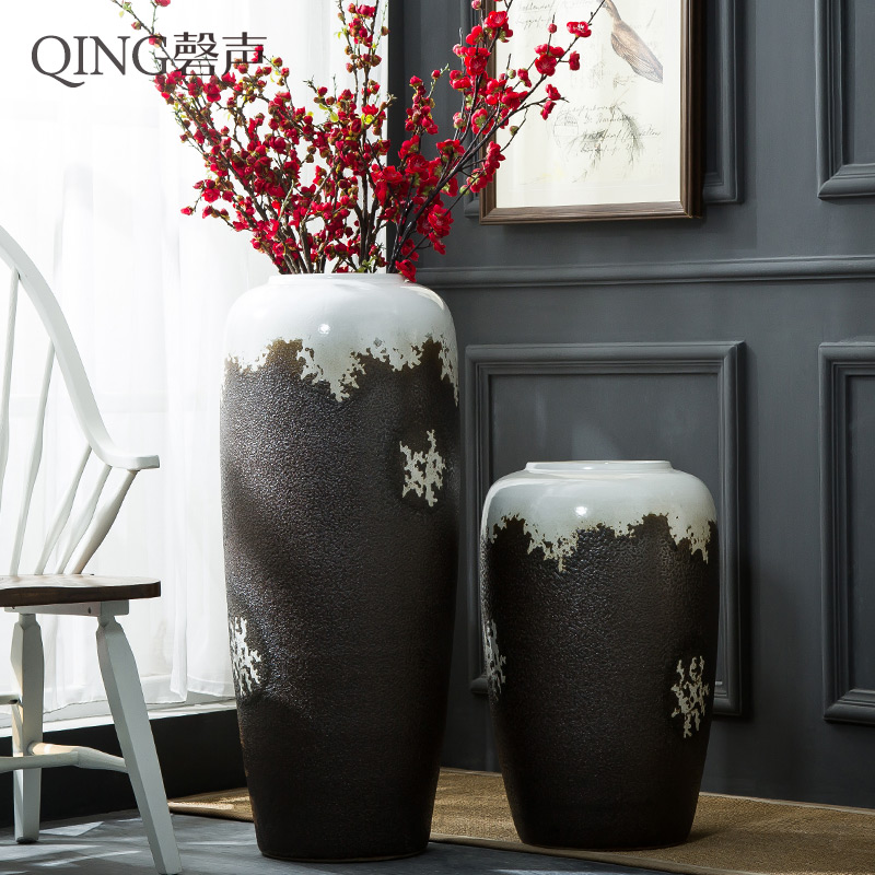 Ceramic vase furnishing articles sitting room TV cabinet decoration flower arranging dried flowers of large porcelain contracted and I household pottery