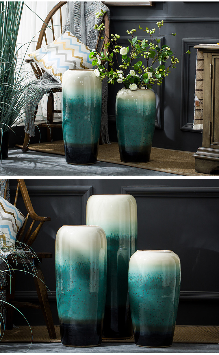 Jingdezhen ceramic vase furnishing articles sitting room decoration to the hotel TV ark, contracted and I porcelain of dried flower arranging flowers fall to the ground