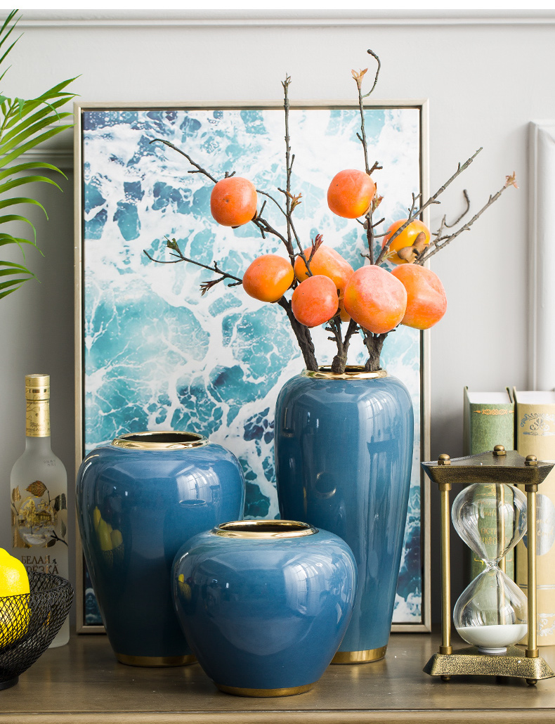 European vase modern simulation flower arranging furnishing articles contracted sitting room porch TV ark, household ceramic jewelry dried flowers