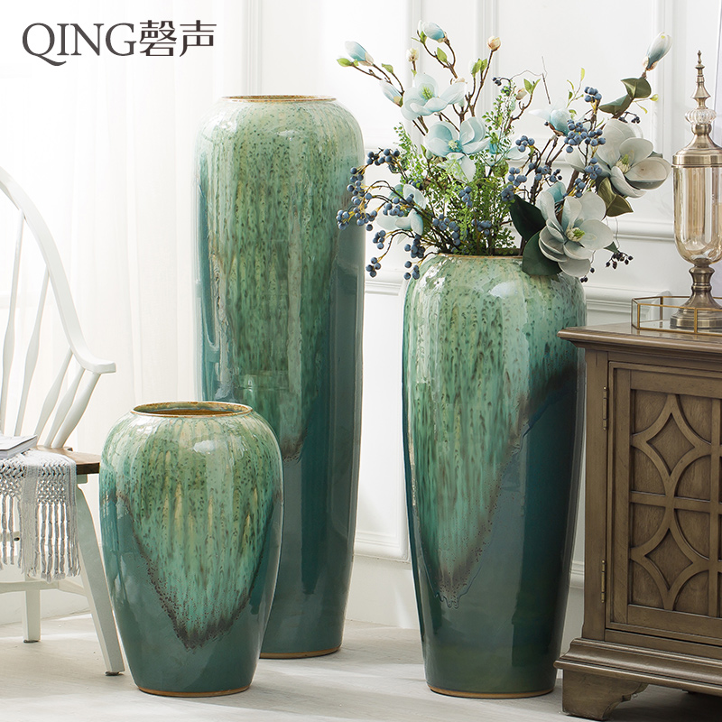 Jingdezhen ceramic vase furnishing articles sitting room hotel TV ark, dried flower arranging flowers large ground porcelain home decoration
