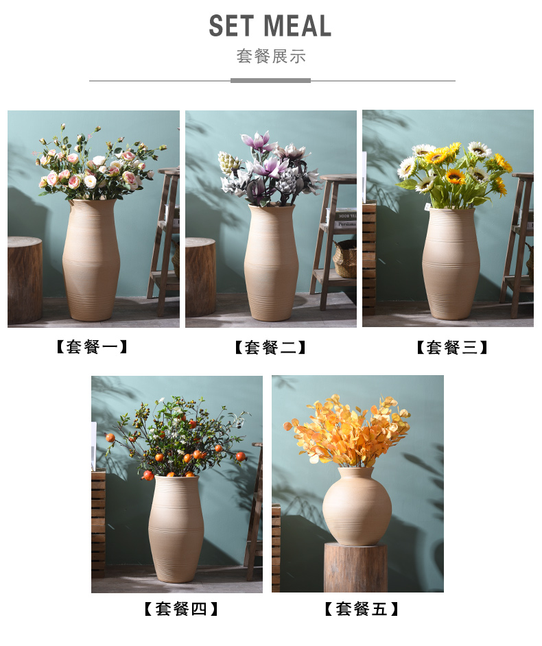 Coarse some ceramic porcelain vase Nordic sitting room hotel villa furnishing articles dried flower arranging flowers simulation flower POTS landing ornament