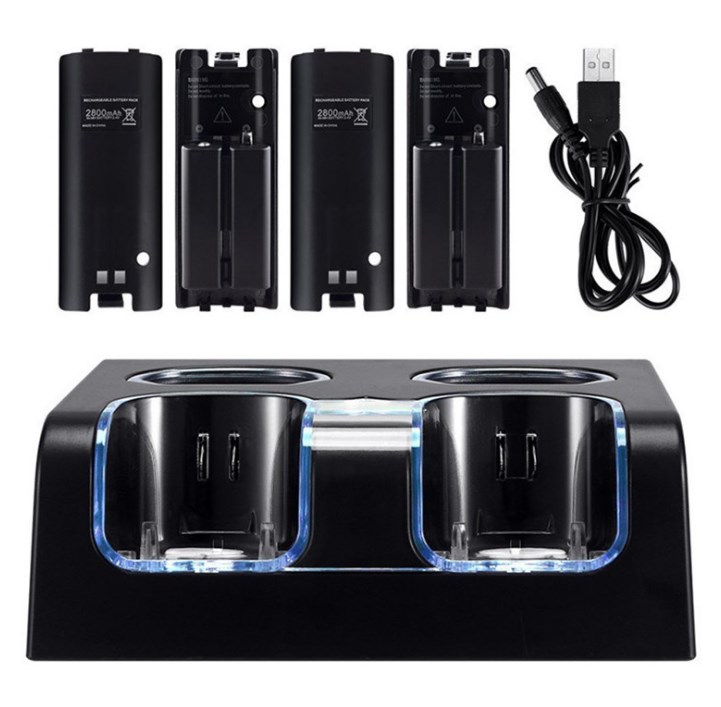 WII dedicated double rechargeable battery pack handle holder charging wii four-charge WII handle accessories wiiu seat charging battery