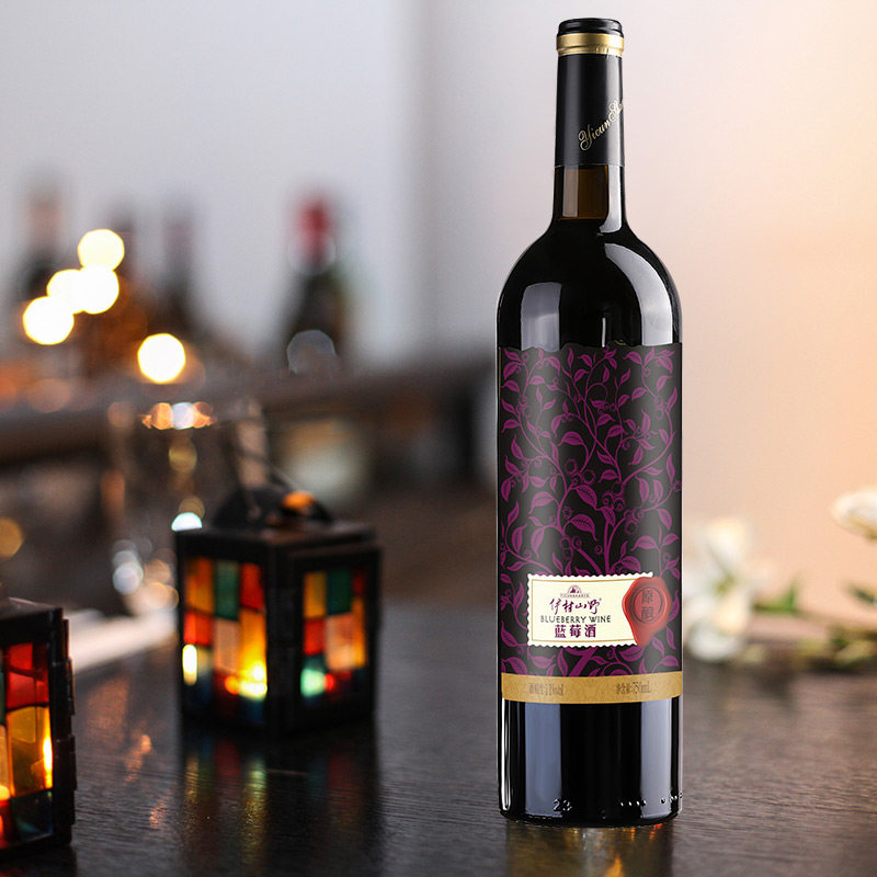 Yimura Yamano original blueberry wine 11 degrees blueberry dry red ice wine fermented liqueur 98%juice two bottles gift box