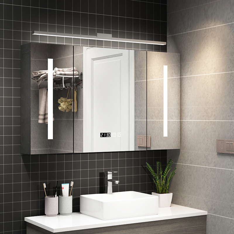 Smart Bathroom Anti-Fog Bathroom Mirror Cabinet with LED Lights Wall Mounted Toilet Mirror Box Dressing Room Mirror