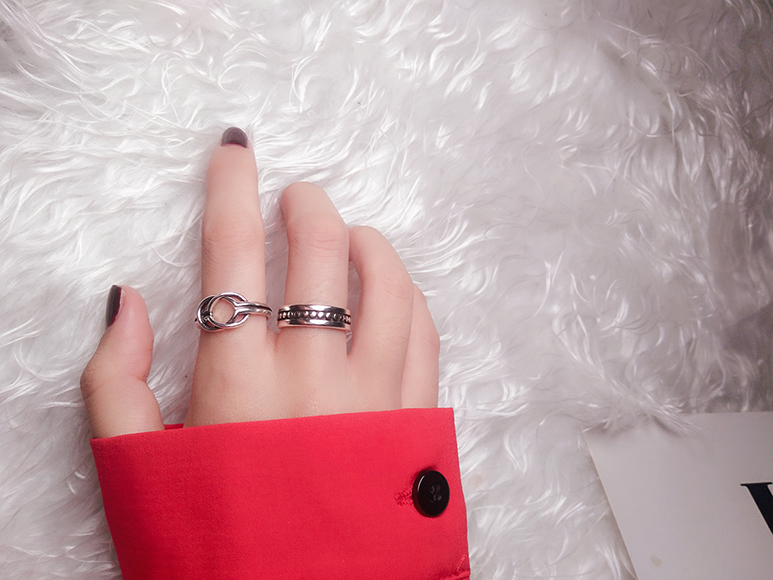 Dòng người sáng tạo nhẫn nam tính cách retro dây gai gai độc đoán quà tặng sinh viên Nhật Bản và Hàn Quốc mở vòng đơn mẫu nhẫn nữ đẹp