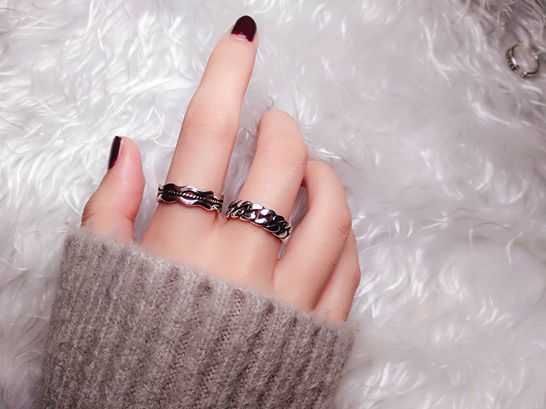Dòng người sáng tạo nhẫn nam tính cách retro dây gai gai độc đoán quà tặng sinh viên Nhật Bản và Hàn Quốc mở vòng đơn mẫu nhẫn nữ đẹp