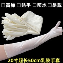 20寸加长妇科乳胶手套家兽用宠物洗澡防水分娩长臂科研橡胶套50cm