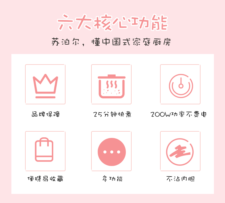 苏泊尔 多功能小型电饭煲 适合1-3人使用 图1