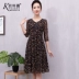 Keithman 2019 xuân hè sản phẩm mới size lớn đầm mẹ trung niên kim cương sáng màu trung tính trang phục gạc - Phụ nữ cao cấp đầm dài qua gối cho tuổi trung niên Phụ nữ cao cấp