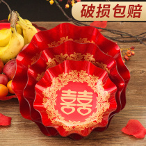 Wedding Wedding Banquet Tea Fruit Tray Bride Ladys Family Prepared for Wedding Supplies Chinese Tea Cup Trays Wedding Props Big
