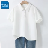 Белая летняя футболка polo, оверсайз