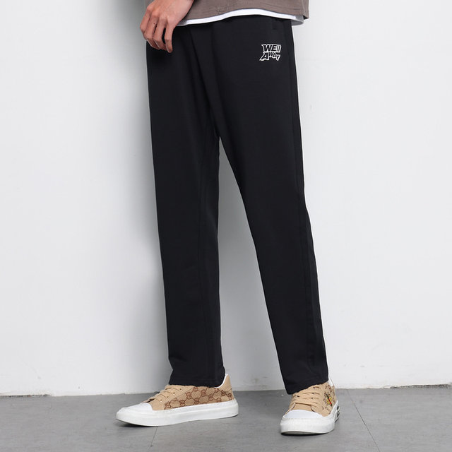 JW Jeanswest ຜູ້ຊາຍ summer ໄວຫນຸ່ມ knitted sweatpants slim ພິມ sweatpants drawstring micro-elastic trousers ກິລາສໍາລັບຜູ້ຊາຍ