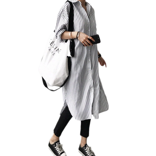 LE Jeanswest 2025, весеннее новое женское платье в полоску с лацканами, модное и универсальное женское платье средней длины