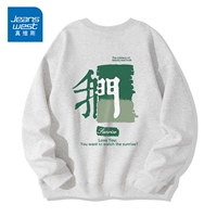 Цветочный серый#круглый шея обычный 【Стиль толстовки】