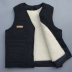 Mùa thu và mùa đông lông một chiếc áo len trung niên dày áo len cotton ấm áp nam da cừu thật vest vai cha áo ba lỗ nam tập gym Áo vest cotton