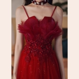 Бордовое вечернее платье, юбка для беременных, 2020, осеннее