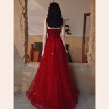 Бордовое вечернее платье, юбка для беременных, 2020, осеннее