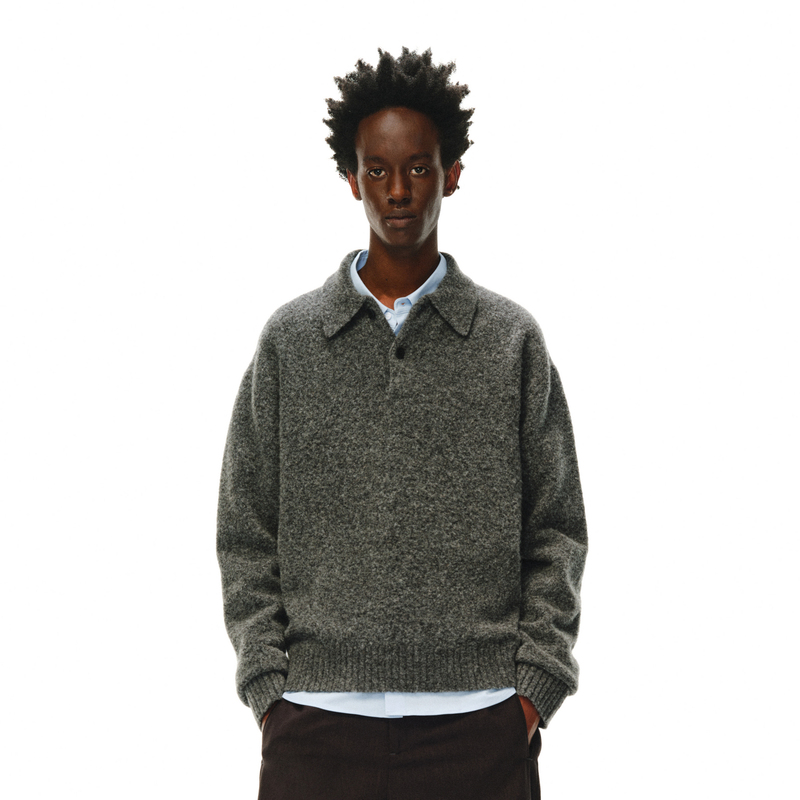 Alpaca Wool Floral Yarn Knitwear Polo Nonradical