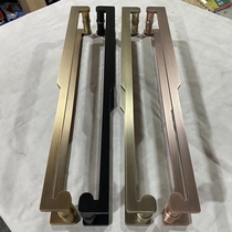 Frameless glass door handle LOGO custom long handle middle-style antique door handle wooden door armrest sliding door