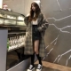 Áo khoác len nữ phổ biến 2018 mùa thu đông mới phiên bản Hàn Quốc mới của áo len dài kẻ sọc retro sang trọng