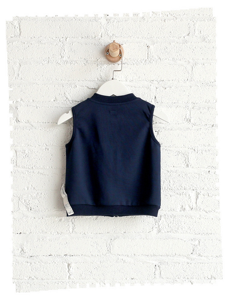Áo len bé trai Mayas cotton bé gái mùa xuân và mùa thu đứng cổ áo hoang dã 1-3 tuổi bé không tay vest áo khoác cho bé gái