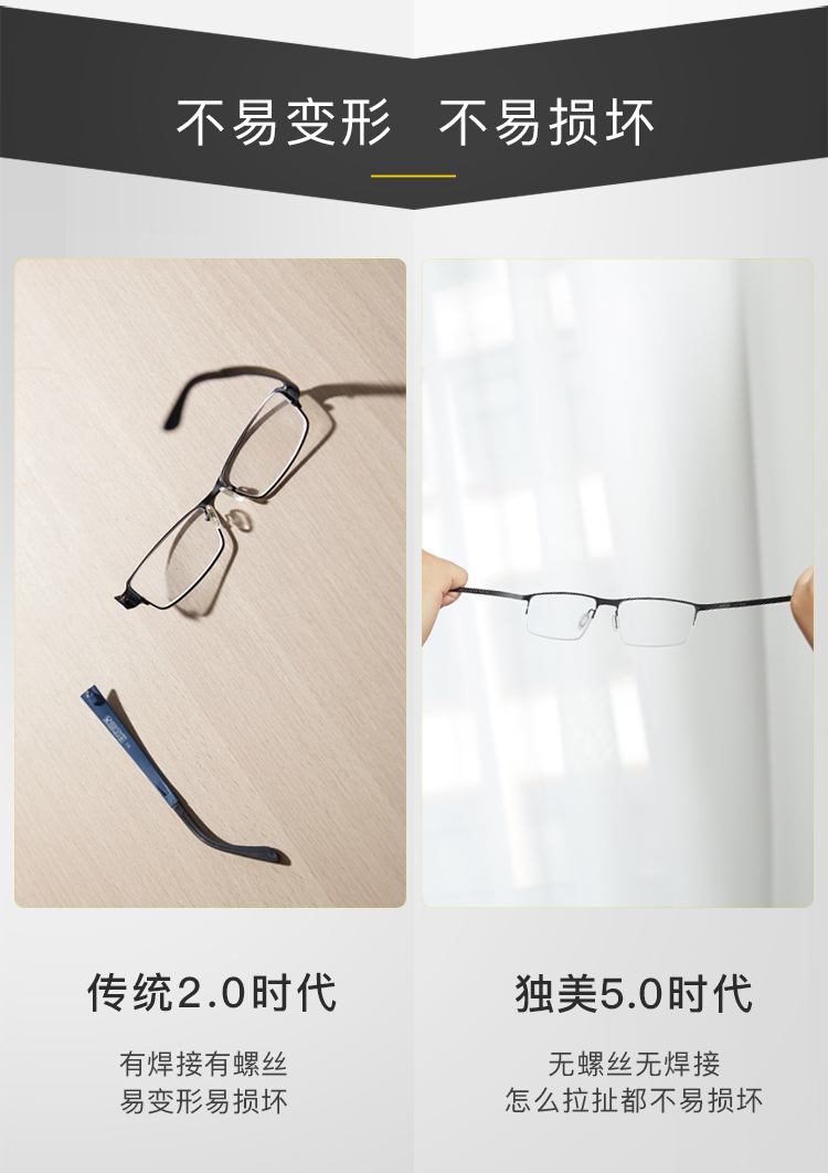 美 眼镜 siêu nhẹ một mảnh nửa khung kính titan nguyên chất khung nam mắt kính gọng lớn kính cận đẹp