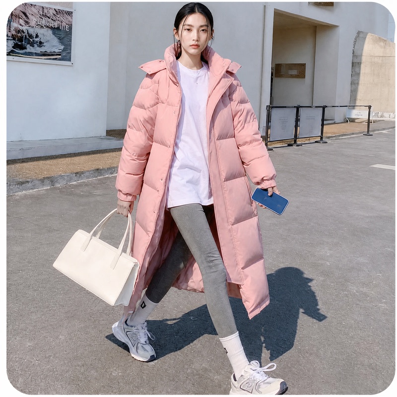 Men's and Women's Hooded Long down Jacket, Loose Fit with Large Pockets, Thickened White Duck Down, Winter Slimming Versatile Cold-Proof Coat Men's and Women's Hooded Long down Jacket, Loose Fit with Large Pockets, Thickened White Duck Down, Winter Slimming Versatile Cold-Proof Coat