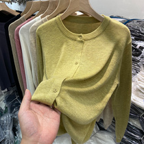 Ocargo Round Collar Long Sleeves Knit Cardiovert Women 2021 Autumn Fit New 100 Hitch Loose Soft Glutinous Sweater Jacket Blouse Tide