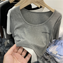 European fake two-piece thread short sleeve T-shirt female 2021 summer new design sense short high waist shirt coat tide