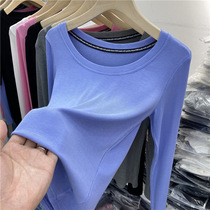 Eurostock neckline webbing webbing with thread long sleeve T-shirt woman 2022 spring dress new foreign air inset with undershirt Compassionate Blouse