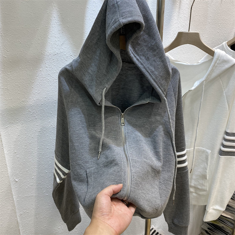 2021 - Fall 2021 new loose casual hoodie long sleeve cotton T coat women in a hundred and zippered sweater