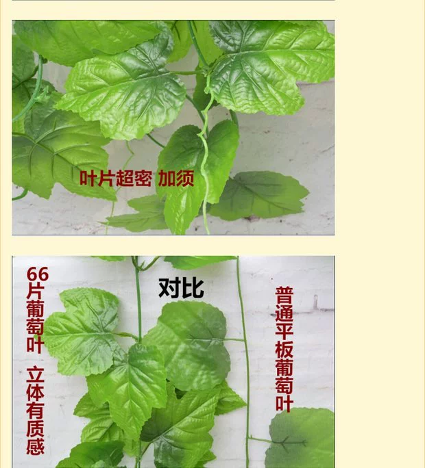 Mô phỏng Parthenocissus Lá nho Lá giả Lá xanh Lá cây Mây Hoa Vine Vine Vine trần trang trí Ivy - Hoa nhân tạo / Cây / Trái cây