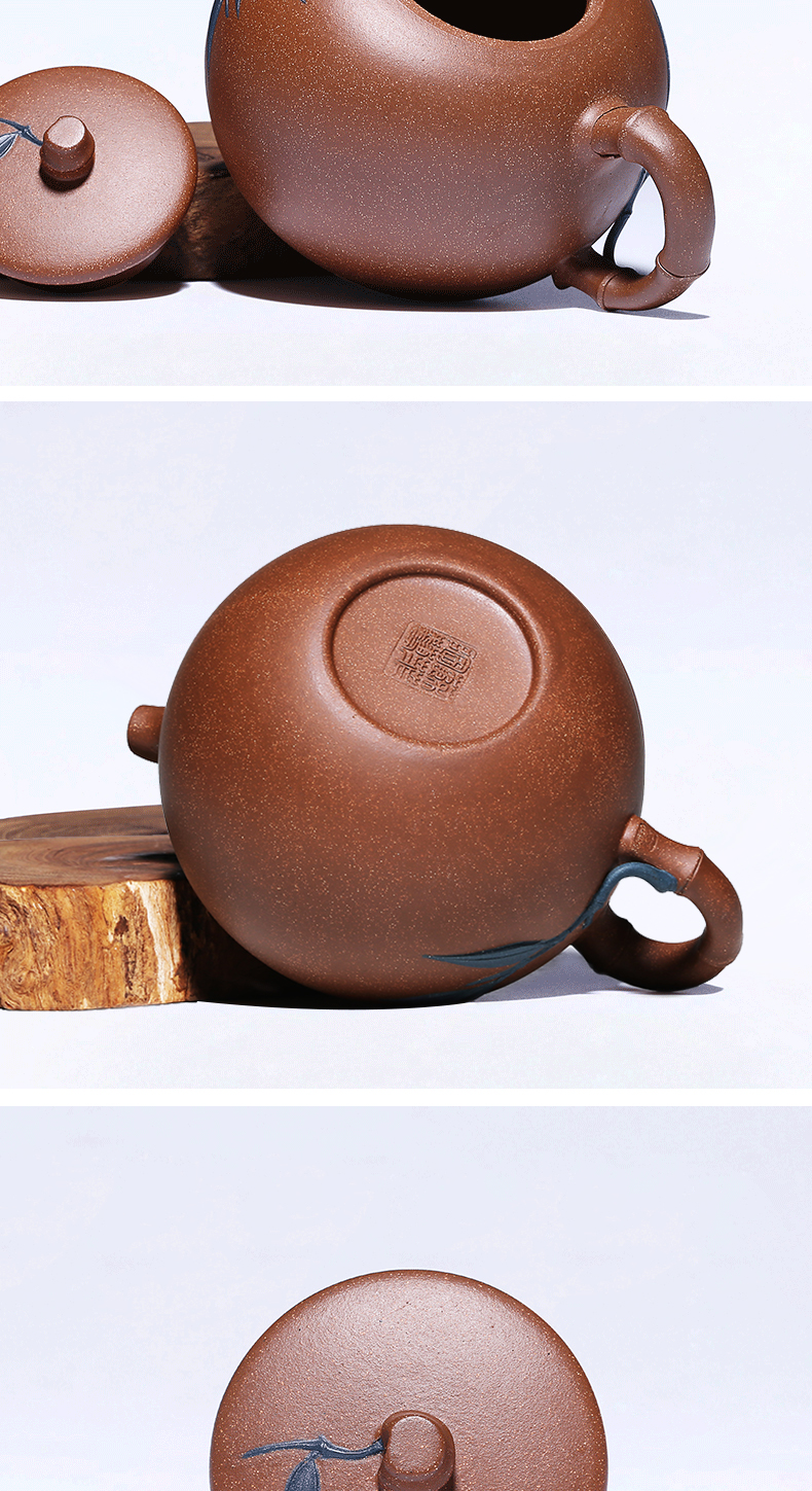 Mingyuan tea pot of yixing it pure manual undressed ore authentic down slope mud bamboo kung fu tea pot teapot tea set