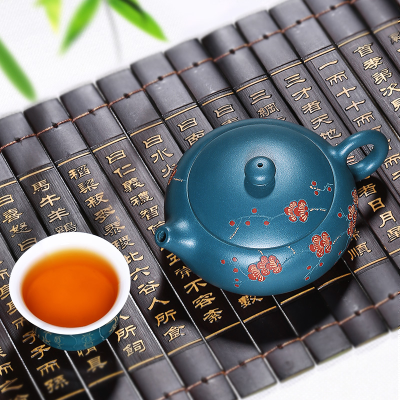 Mingyuan tea pot of yixing are it by pure manual undressed ore mud flat shih tzu kung fu the qing teapot authentic day
