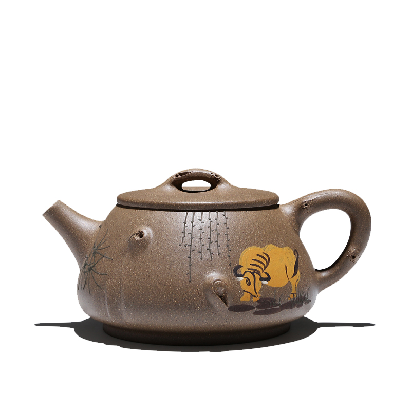 Mingyuan tea pot of yixing are it by pure checking made green period of mud stone gourd ladle pot of kung fu tea pot