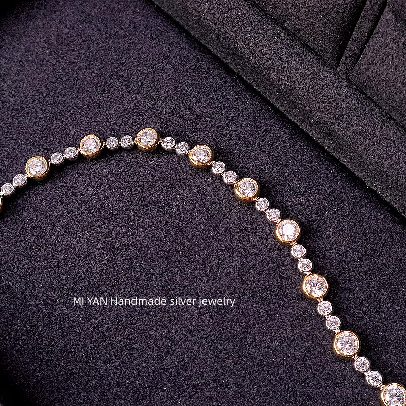 Secret Bubble Bracelet with Diamonds, Sterling Silver Design, Light Luxury, High-End Vintage Old Money Style Bracelet for Women Secret Bubble Bracelet with Diamonds, Sterling Silver Design, Light Luxury, High-End Vintage Old Money Style Bracelet for Women